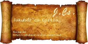 Jakubács Csilla névjegykártya